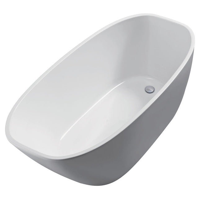 Fienza Athenia 1700 Freestanding Acrylic Bathtub, Gloss White, Slim Edge ,