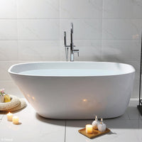 Fienza Athenia 1700 Freestanding Acrylic Bathtub, Gloss White, Slim Edge ,