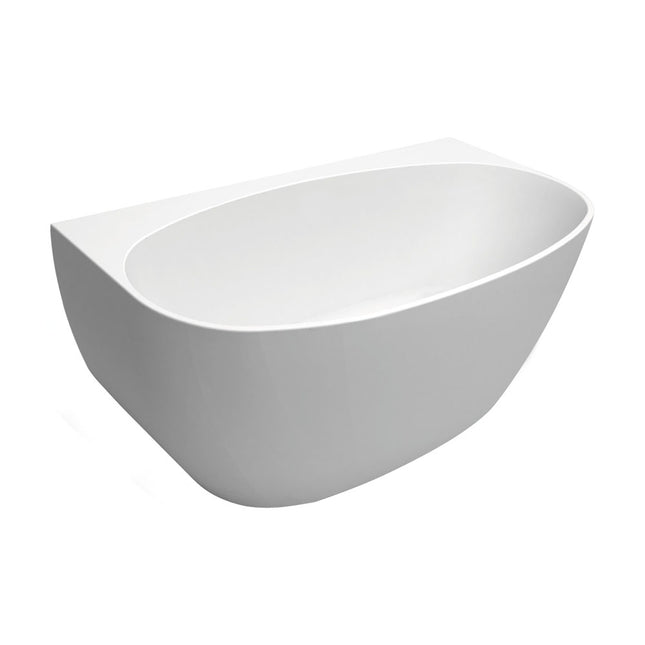 Fienza Keeto 1500 Back To Wall Acrylic Bathtub, Gloss White ,