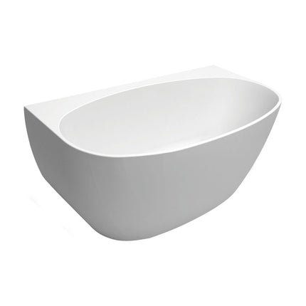 Fienza Keeto 1500 Back To Wall Acrylic Bathtub, Gloss White ,