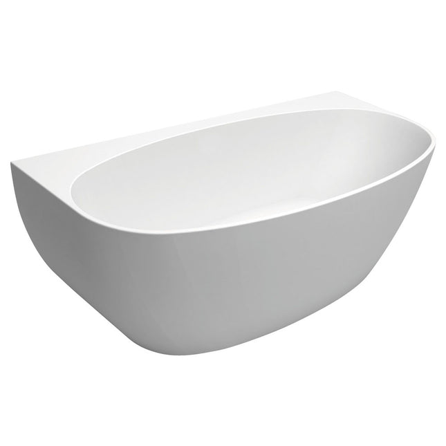 Fienza Keeto 1700 Back To Wall Acrylic Bathtub, Gloss White ,