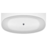Fienza Keeto 1700 Back To Wall Acrylic Bathtub, Gloss White ,