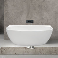 Fienza Keeto 1500 Back To Wall Acrylic Bathtub, Gloss White ,