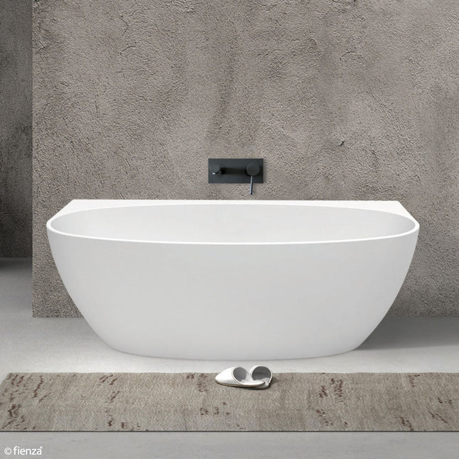 Fienza Keeto 1700 Back To Wall Acrylic Bathtub, Gloss White ,
