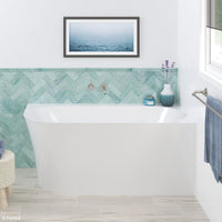 Fienza Chloe 1400 Acrylic Corner Bathtub, Gloss White, Slim Edge , Left-Hand