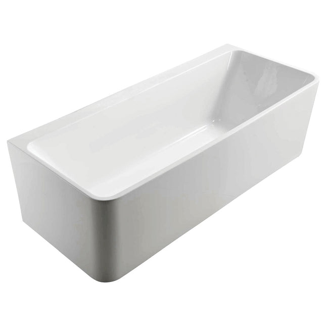 Fienza Delta 1700 Back To Wall Acrylic Bathtub, Gloss White ,