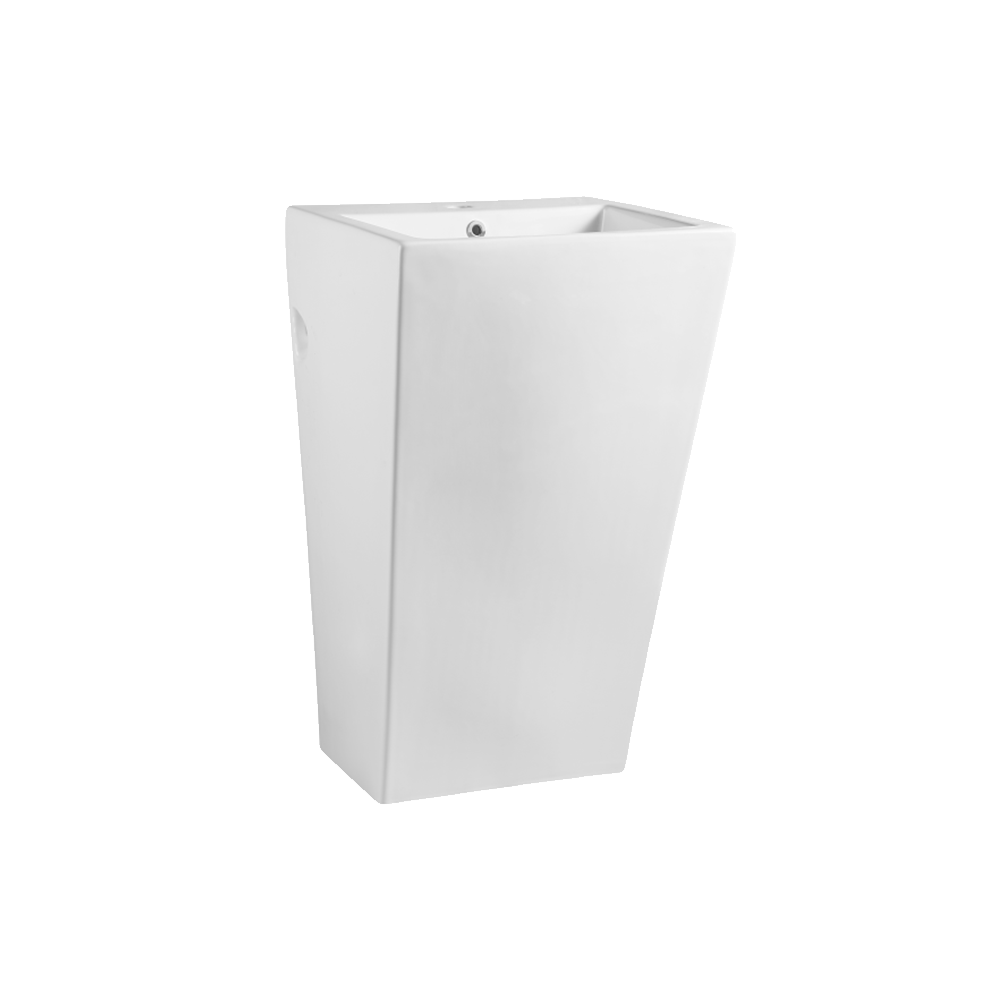 Gloss Rectangle Freestanding Ceramic Floor Basin White 510X460X850 ,