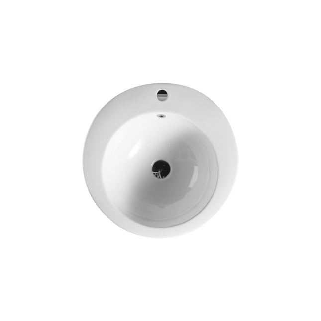 Gloss Round Freestanding Ceramic Floor Basin White 550X515X850 ,