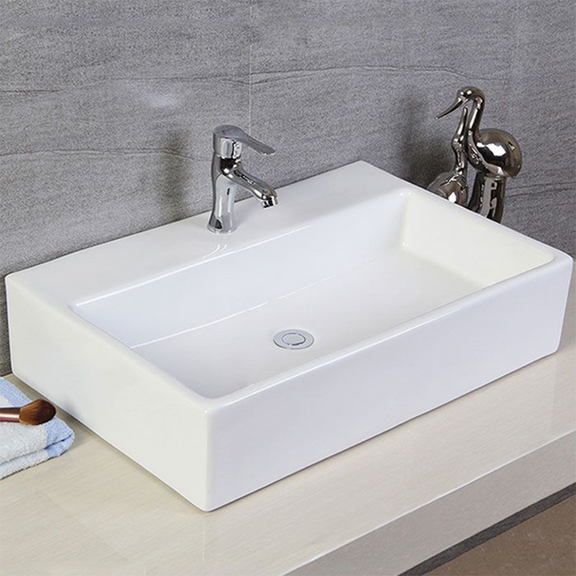 Gloss Rectangle Hand Wash Basin White 520X360X120 ,