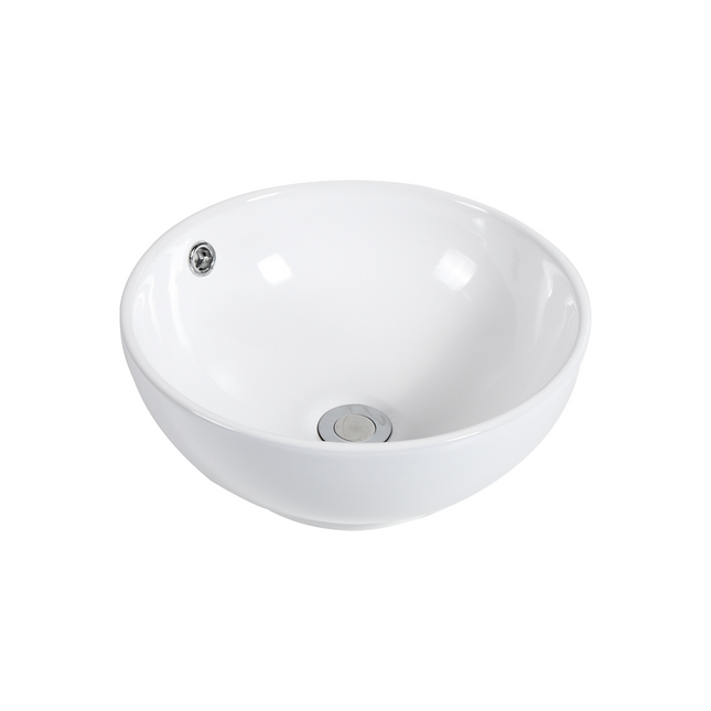 Gloss Round Above Counter Basin White 385X385X150 ,