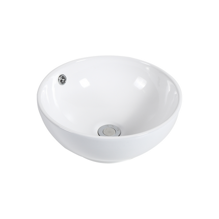 Gloss Round Above Counter Basin White 385X385X150 ,