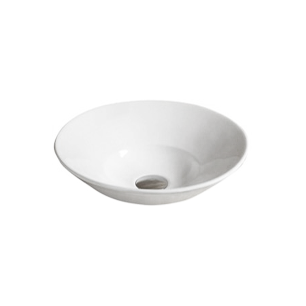 Gloss Round Insert Fine Ceramic Basin White 410X410X160 ,