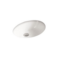 Gloss Oval Undermount / Counter Basin White 450X380X175 ,