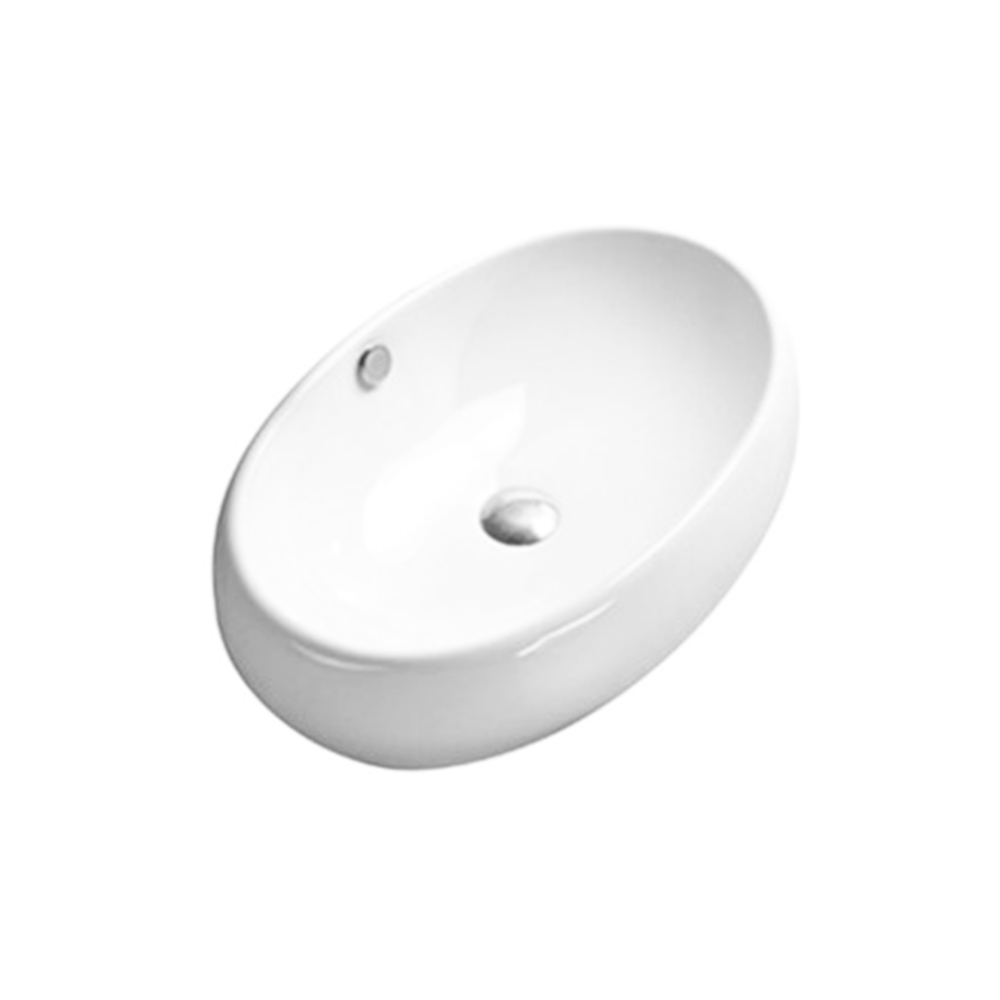 Gloss Oval Above Counter Basin White 600X400X150 ,