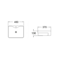 Gloss Rectangle Semi Recessed Basin White 480X370X130 ,