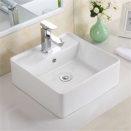 Gloss Square Hand Wash Basin White 410X410X150 ,