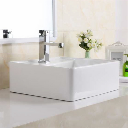 Gloss Square Hand Wash Basin White 410X410X150 ,