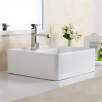 Gloss Rectangle Hand Wash Basin White 410X410X150 ,
