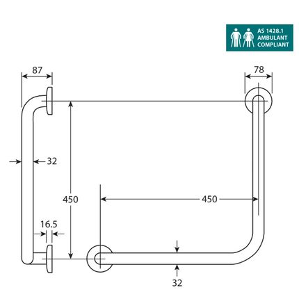 Fienza Ambulant Back to Wall Toilet Care Kit ,