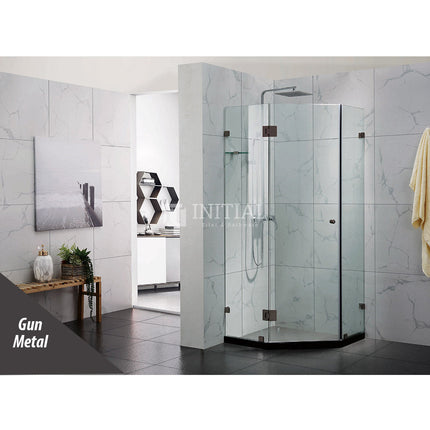 Diamond Frameless Hinge Door 10mm Glass 900-1100 x 2000mm , Gunmetal Grey