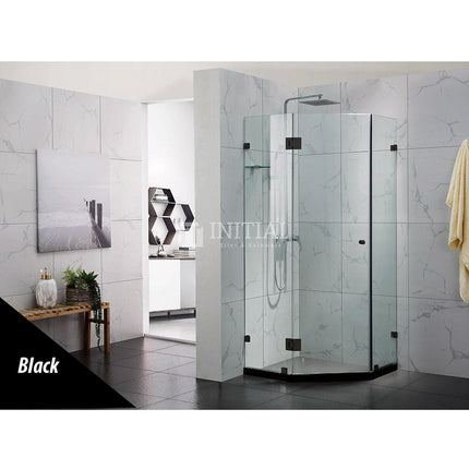 Diamond Frameless Hinge Door 10mm Glass 900-1100 x 2000mm , Black