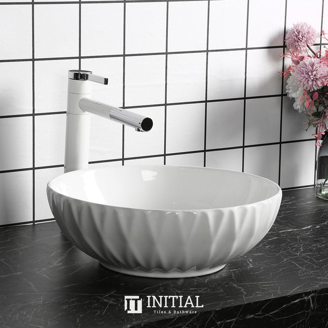 Above Counter Basin Cross Shape, Gloss White, 400X400X130 ,