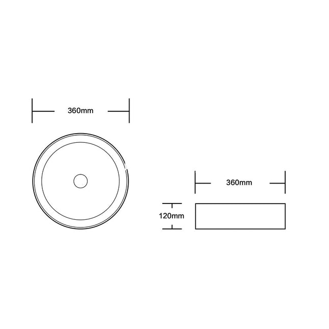 Matt White Above Counter Basin 360x360x120 ,