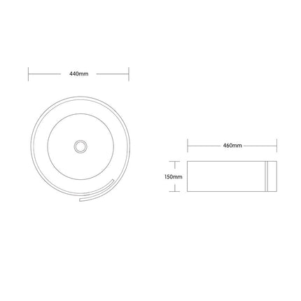 Gloss White Above Counter Basin Spiral Shape ,