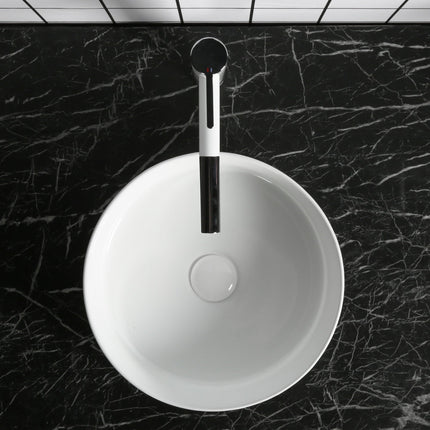 Above Counter Round Basin Chevron Pattern, Gloss White, 360X360X120 ,