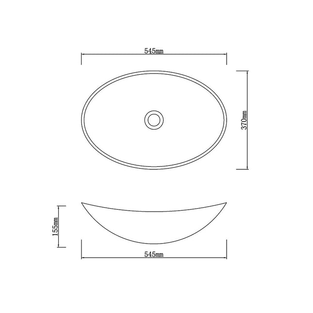 Above Counter Tempered Glass Basin Oval Colourful Basin 545x370x155 ,