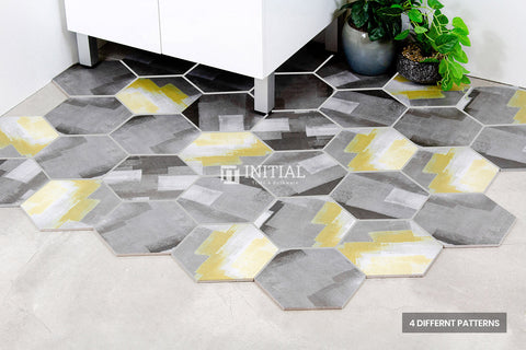 Modern look Tile Freestyle Hexagon Painted Concrete Yellow & Dark Grey Matt 200X230 ,