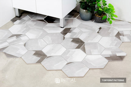 Modern look Tile Freestyle Hexagon Painted Concrete Light Grey Matt 200X230 ,