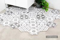Modern look Tile Freestyle Hexagon Pattern Black & White Matt 200X230 ,