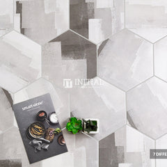 Modern look Tile Freestyle Hexagon Painted Concrete Light Grey Matt 200X230 ,