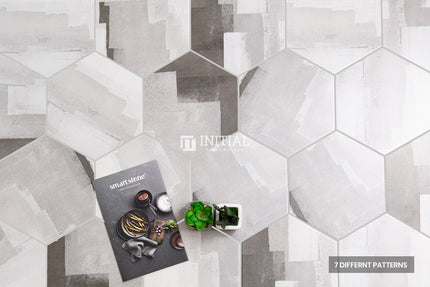 Modern look Tile Freestyle Hexagon Painted Concrete Light Grey Matt 200X230 ,