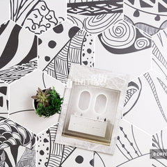 Modern look Tile Freestyle Hexagon Artistic White & Black Matt 200X230 ,