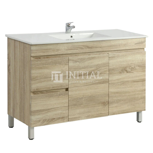 Begin Wood Grain Freestanding Floor Vanity Left Side White Oak 1190W X 830H X 450D ,