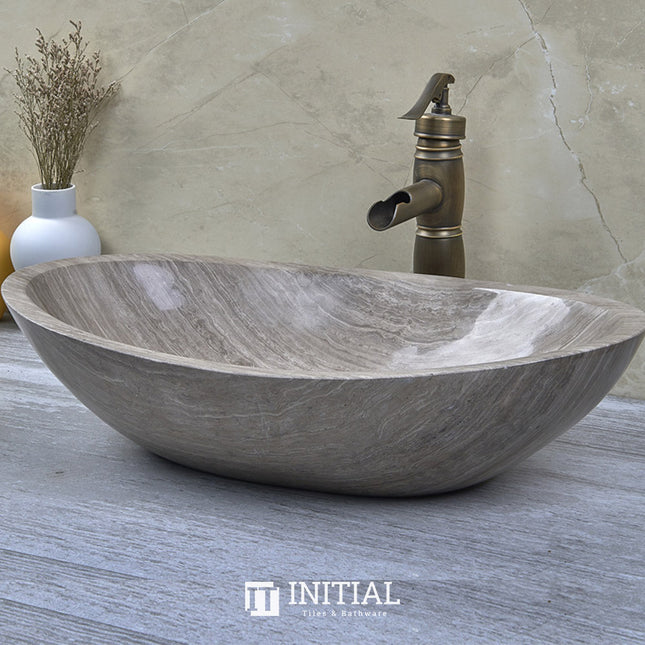 Above Counter Stone Basin Oval Shape Marble Surface Basin 500x350x150 ,