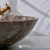 Above Counter Basin Round Brown Marble Surface Stone Basin 420x420x140 ,