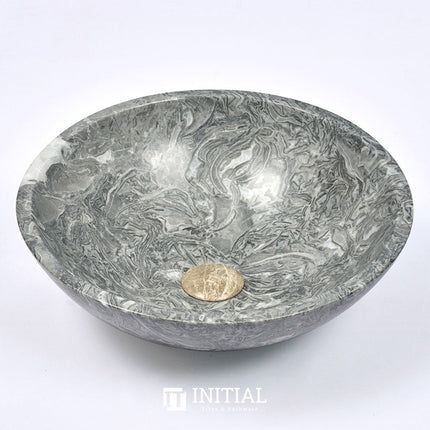 Above Counter Stone Basin Greyish Marble Surface Basin 420x420x140 ,