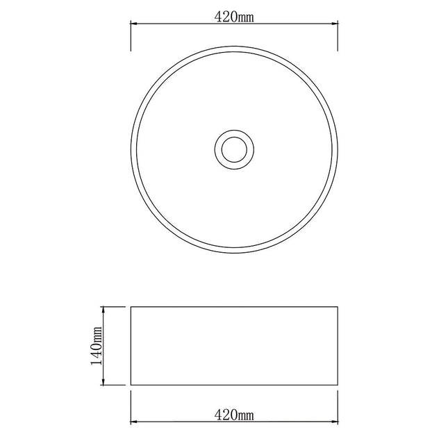 Above Counter Basin Unique Stone Round Marble Surface 420x420x140 ,