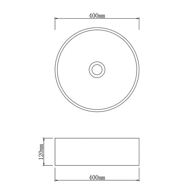 Round Above Counter Basin Nature Stone 400x400x120 ,