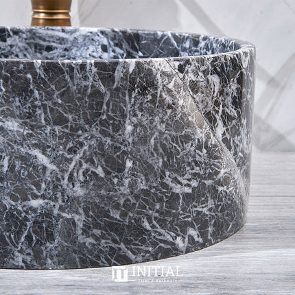 Above Counter Basin Marble Surface Vintage Round Stone Basin 370x370x150 ,