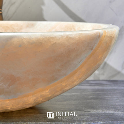 Above Counter Stone Basin Oval Shape Yellow Onyx Surface Basin 480x320x140 ,