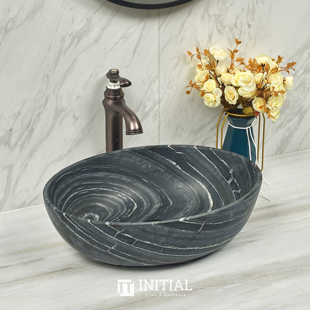Above Counter Oval Marble Surface Stone Basin 510x380x150 ,
