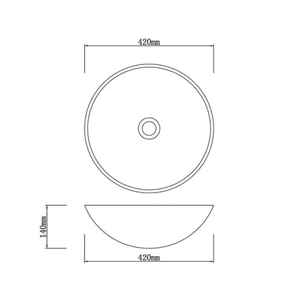 Above Counter Basin Antique Marble Surface Round Stone Basin 420x420x140 ,