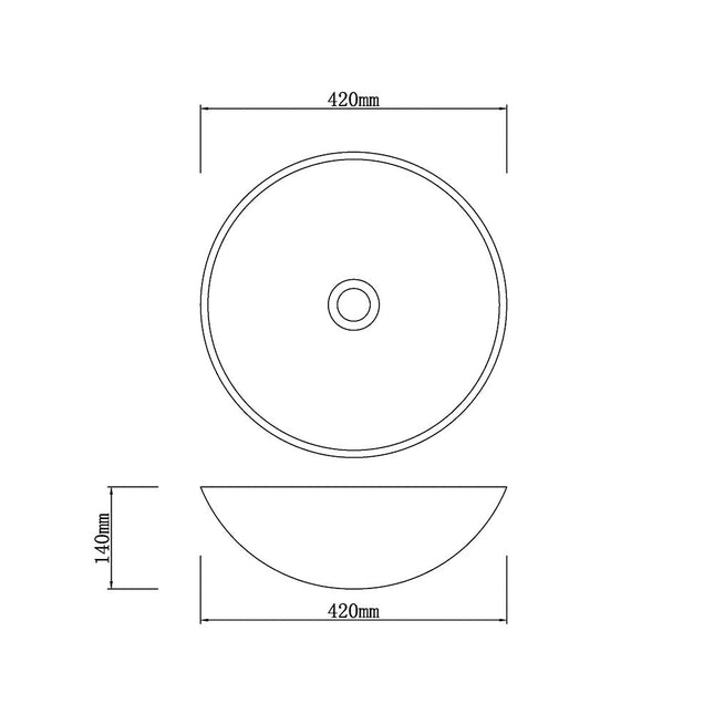 Above Counter Basin Antique Marble Surface Round Stone Basin 420x420x140 ,