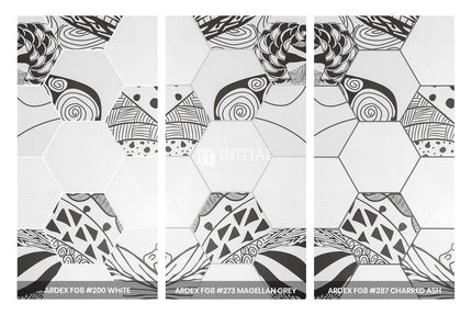 Modern look Tile Freestyle Hexagon Artistic White & Black Matt 200X230 ,