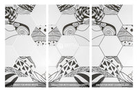Modern look Tile Freestyle Hexagon Artistic White & Black Matt 200X230 ,