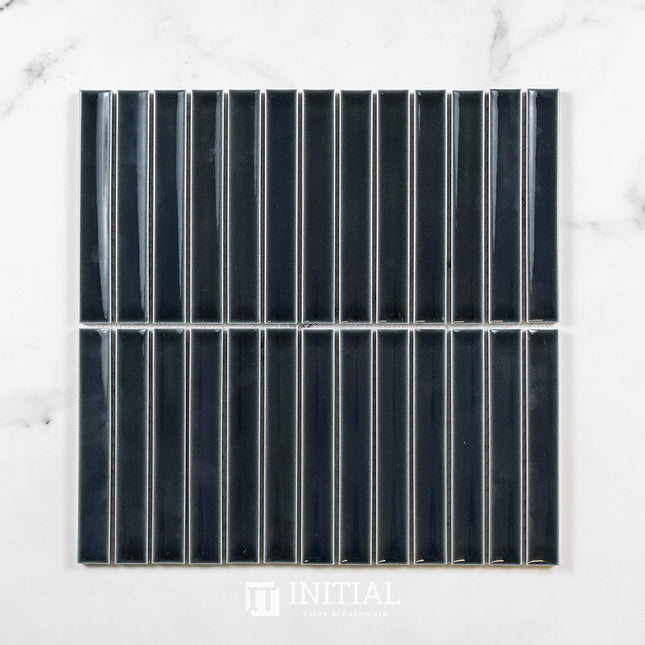Feature Mosaic Kitkat Brookvale Concave Surface Gloss Dark Navy 296X298 ,